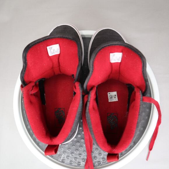 Vans Atwood High Top Shoes Womens Size 6 Youth 4.5 Gray Red Lace Up Sneaker - Picture 7 of 9